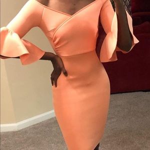 Custom coral scuba dress never wore